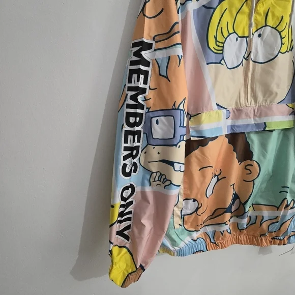 NWT Members Only x Nickelodeon Rugrats FZ Blue & Green Windbreaker Jacket - Picture 6 of 17